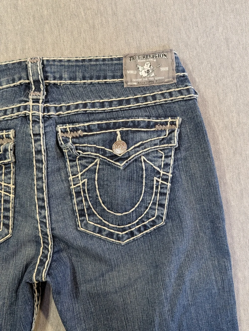 True Religion Billy Super T Jeans Women's 30 Blue Embroidered - Picture 13 of 14